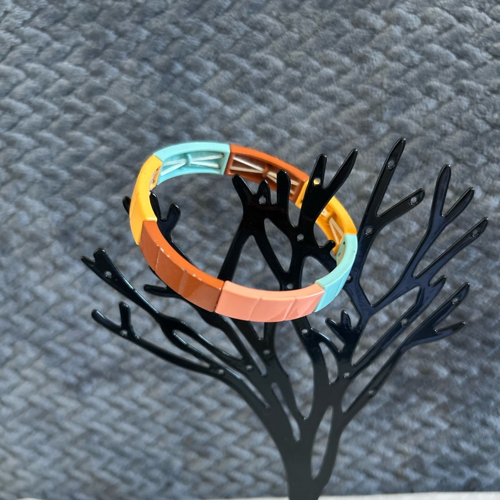 Paparazzi "Material Movement" Cerulean, Rust, Marigold & Coral Stretch Bracelet